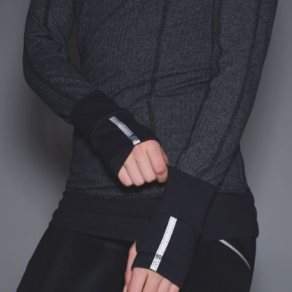 Lululemon Think Fast Hoodie Heathered Herringbone Black - Picture 6 of 16